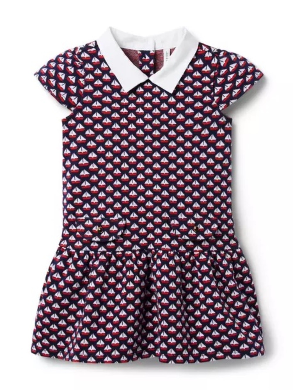 NWT Janie and Jack Navy, Red & White Sailboat Print Dress